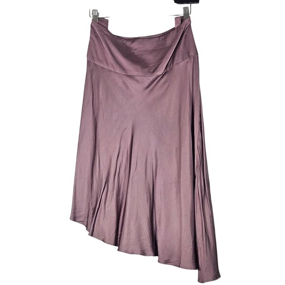 Anthropologie Women’s Mauve Viscose Asymmetric Midi Skirt M Minimalist Quiet Lux - Picture 6 of 14